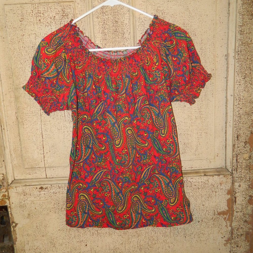 Lauren Ralph Lauren Paisley Top Size Small (DD-49)